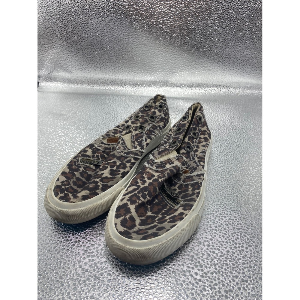 Blowfish Malibu Womens Leopard Print Canvas Slip On Sneakers Brown Cheetah Shoes